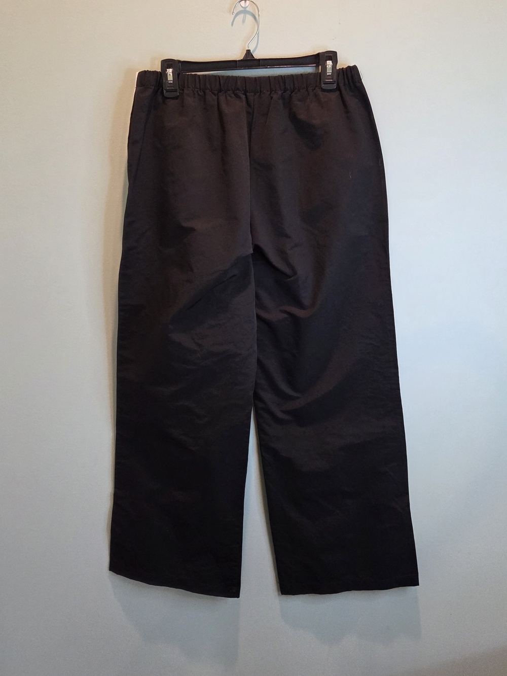 Cali 1850 Los Angeles Black Track Pants White Stripe Side Tie Wide Leg Size M - Picture 4 of 11